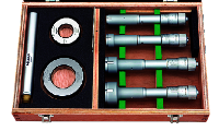 368-992 - Sada 4 ks třídotykové dutinoměry 20÷50mm ocel +kroužky 25 a 40mm +prodloužení
