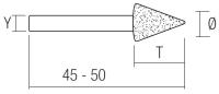 Diamantové brusné tělísko stopka d=3 DP60 6X13 D151 G.3
