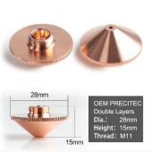 Tryska pro vláknový laser | PRECITEC typ A | Doubles D=28mm H=15mm d=0,8 | P0591-002-00008